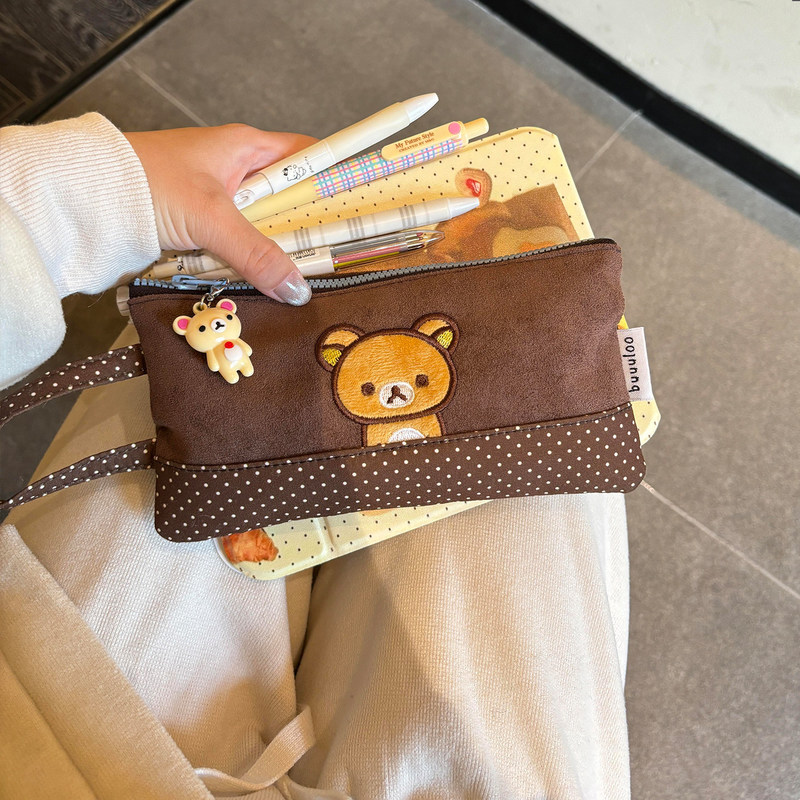 Pencil Case Large - Buuuloo Original Embroidered Rilakkuma Pencil Case