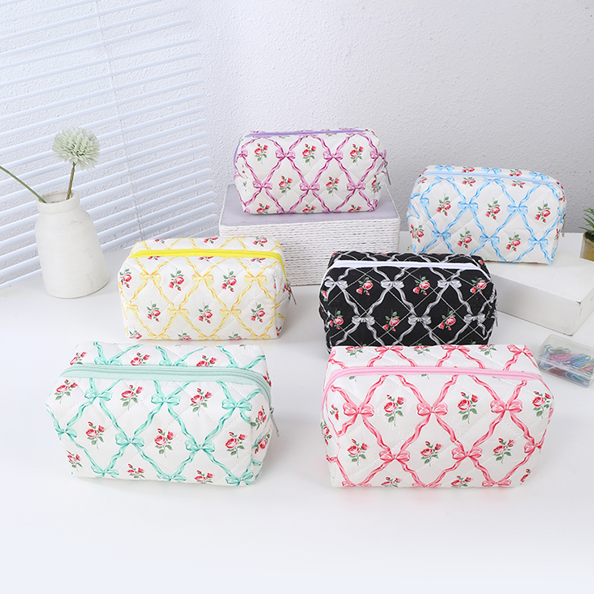 Office Supply Office Stationery Items - Cartoon print rose pencil case, student