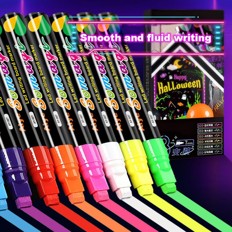 Highlighter Set Pastel - Liquid Erasable Chalk Markers Pens 6/8