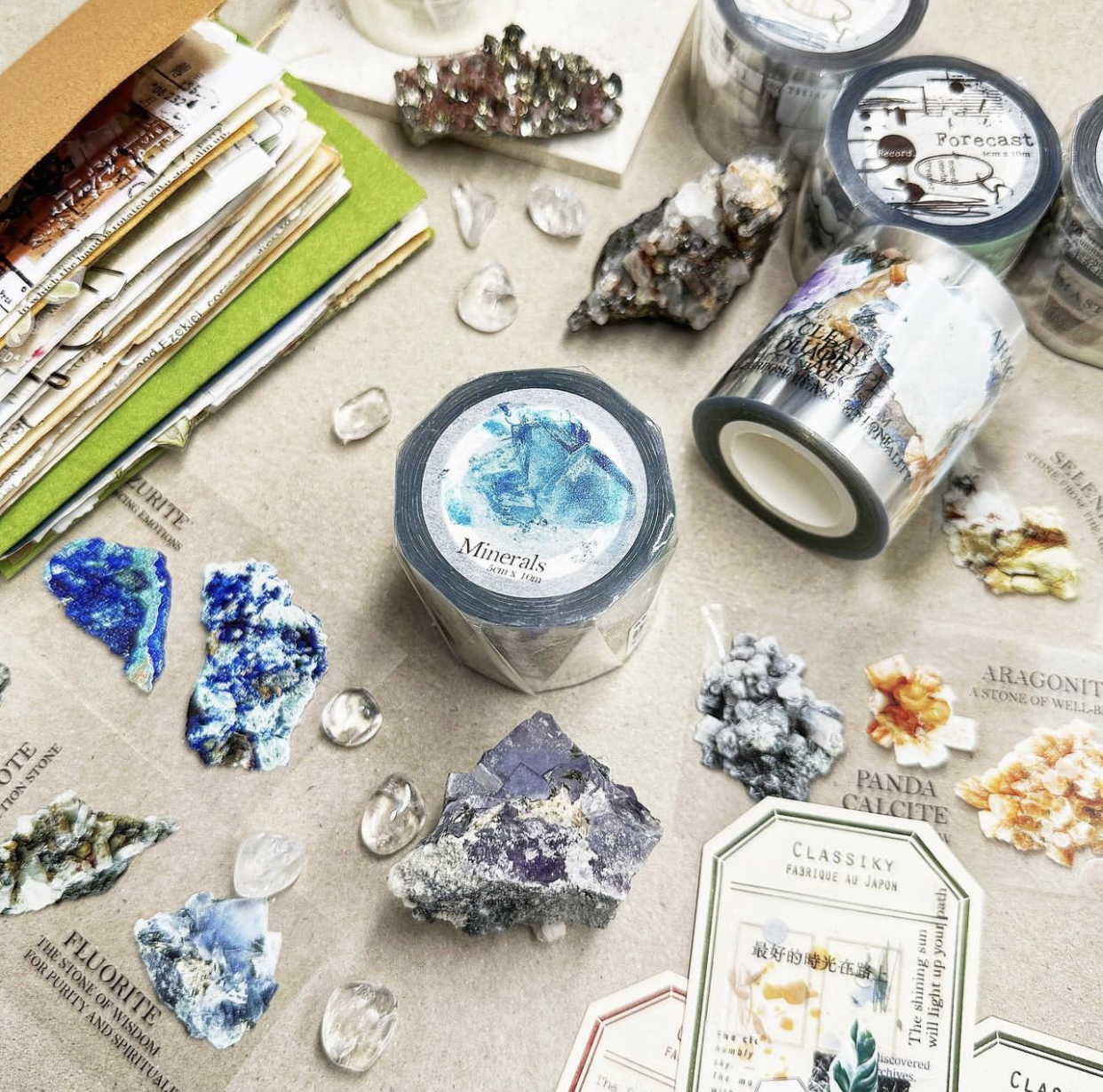 Washi Tape Set - Gleam Vintage Minerals Herb Materials Washi