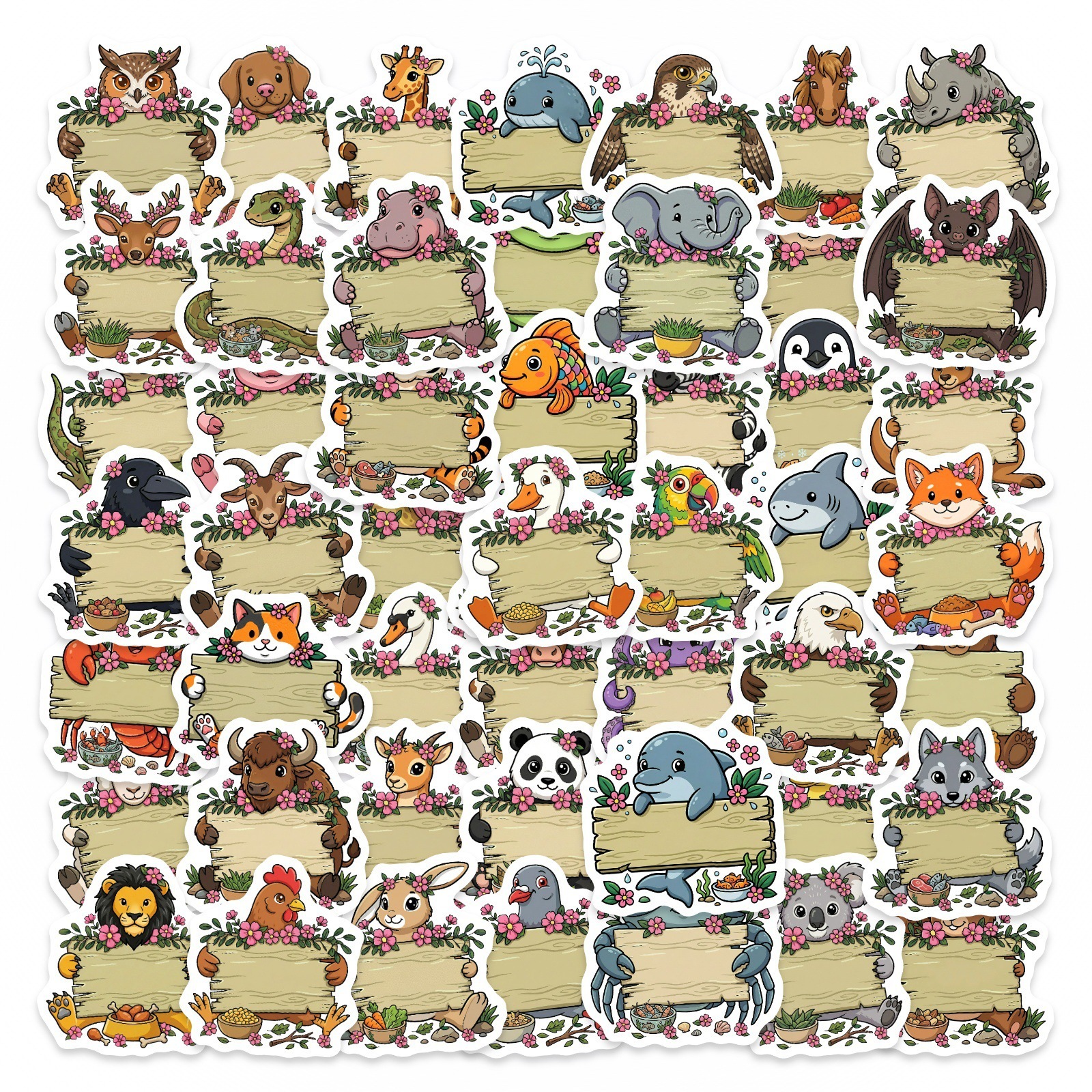 Paper Deal Stationery & Office Supply - 50/100Pcs HD Watercolor Forest Animal Stickers