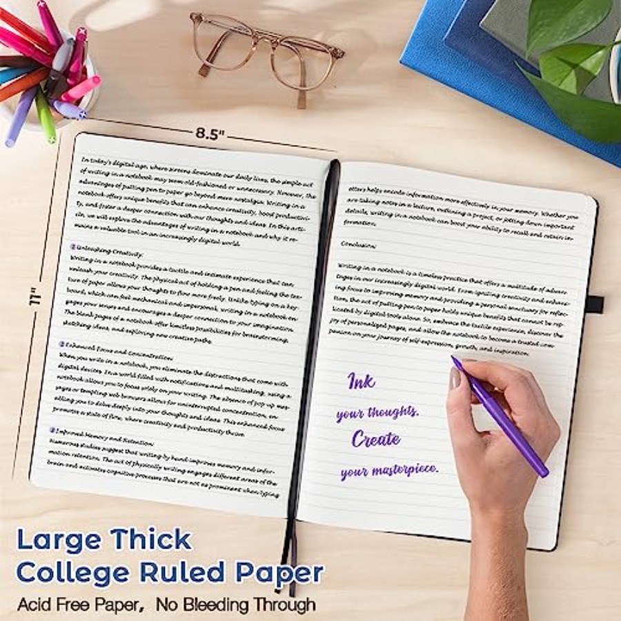 College Ruled Notebook, A4 Har - Journal Leather Hardcover recension och pris