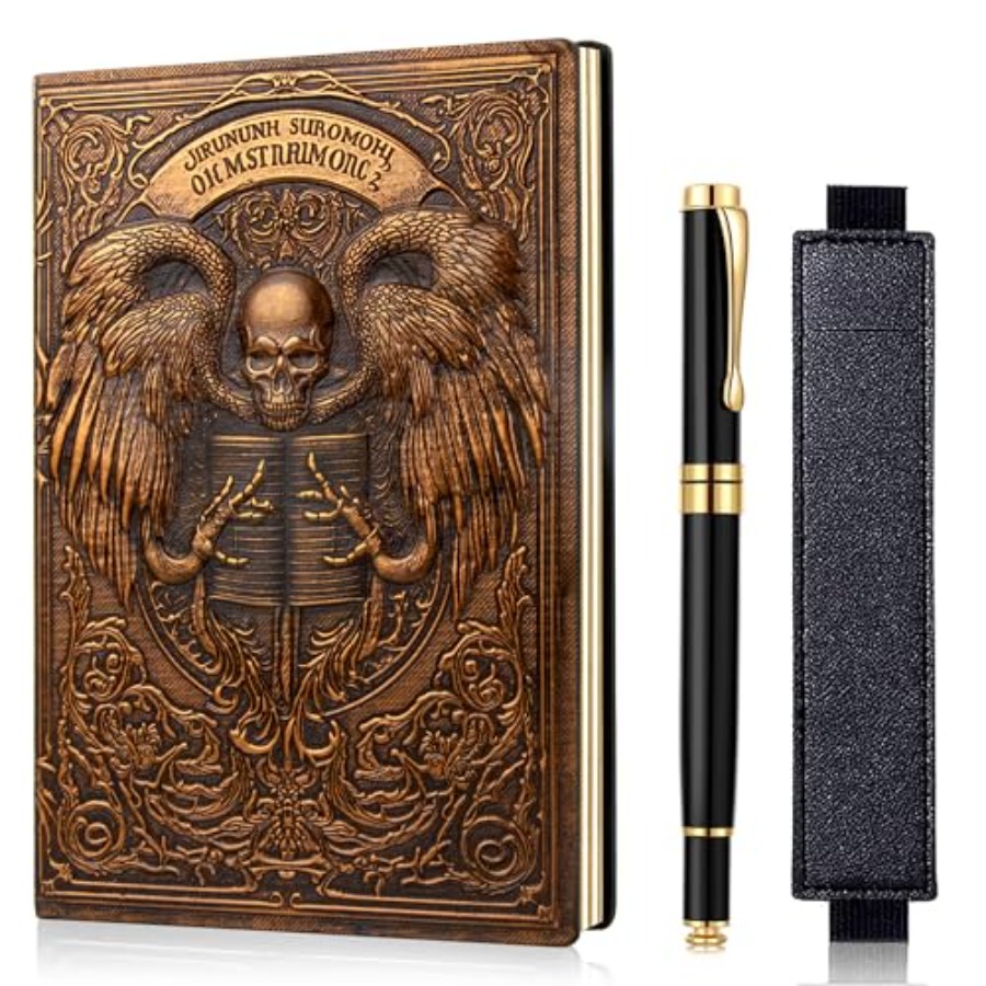 Vintage Skull Embossed Leather - Journal Leather Hardcover recension och pris
