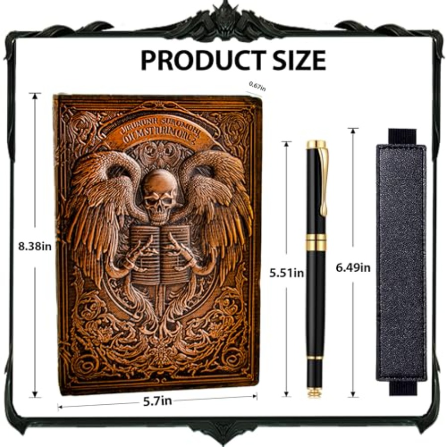 Vintage Skull Embossed Leather - Journal Leather Hardcover recension och pris