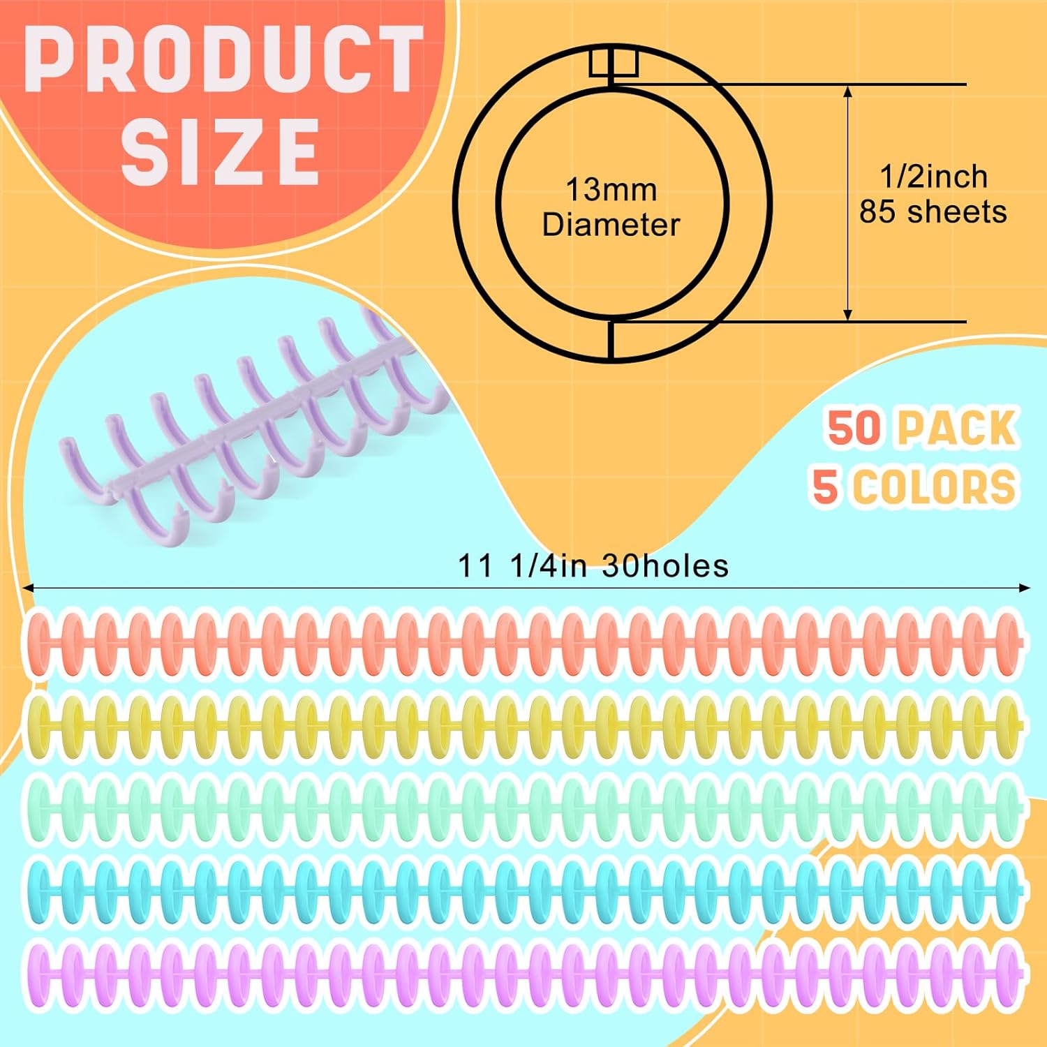 50 Pcs Comb Binding Spines 1/2 - Binding Comb Plastic recension och pris