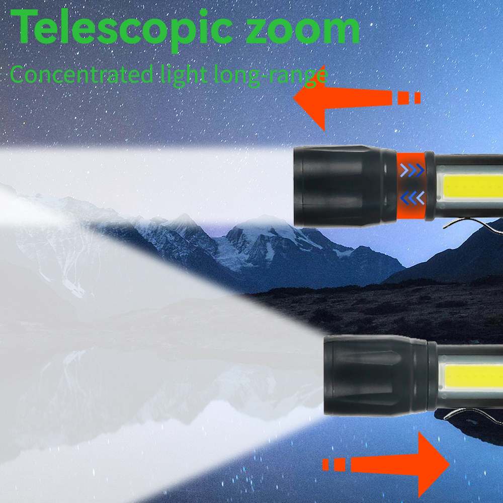 Mini LED Flashlight COB+XPE Po - Stationery Supply recension och pris