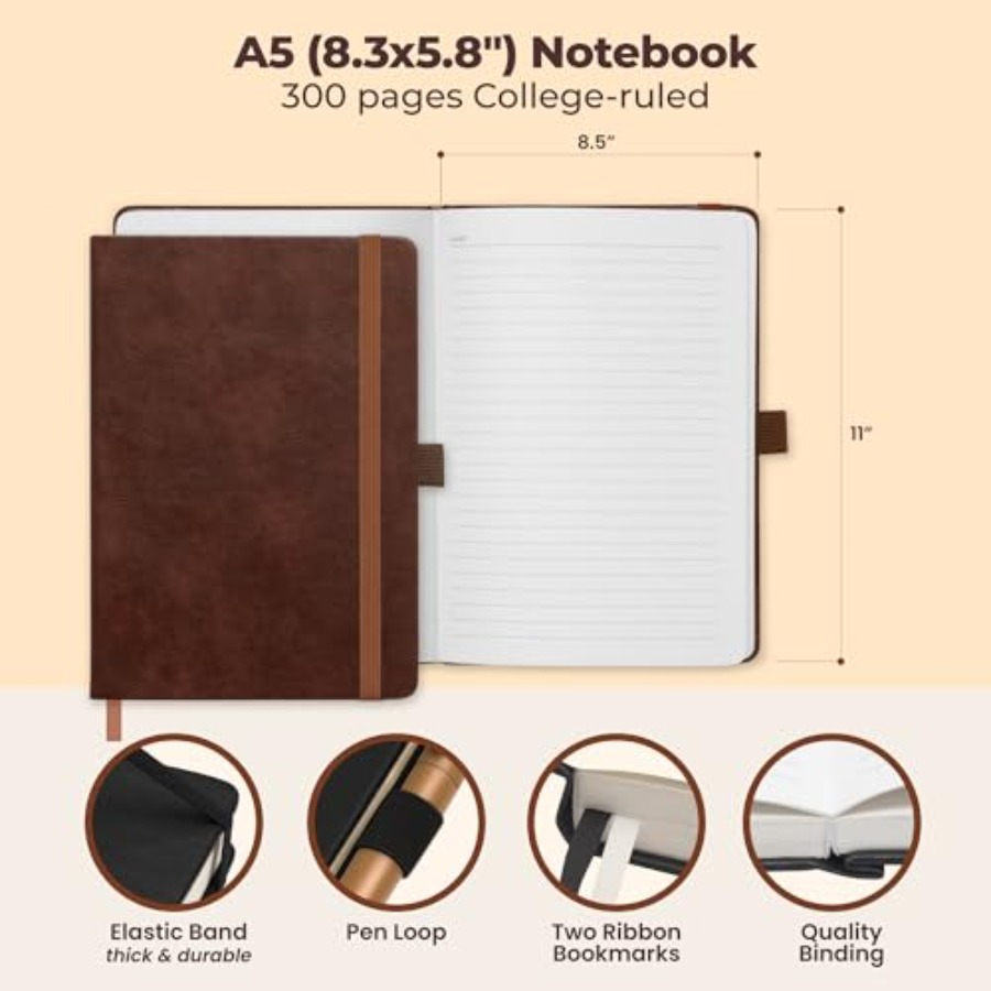 Lined Leather Bound Journal No - Journal Leather Hardcover recension och pris