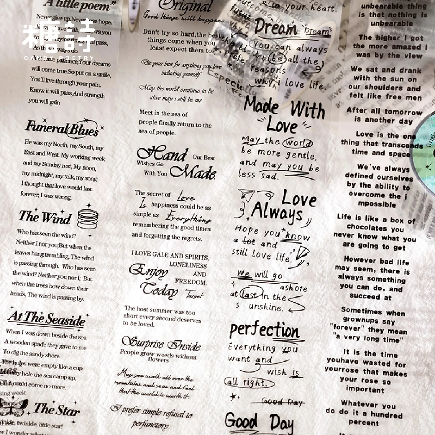 Transparent English Phrase Was - Washi Tape Set recension och pris
