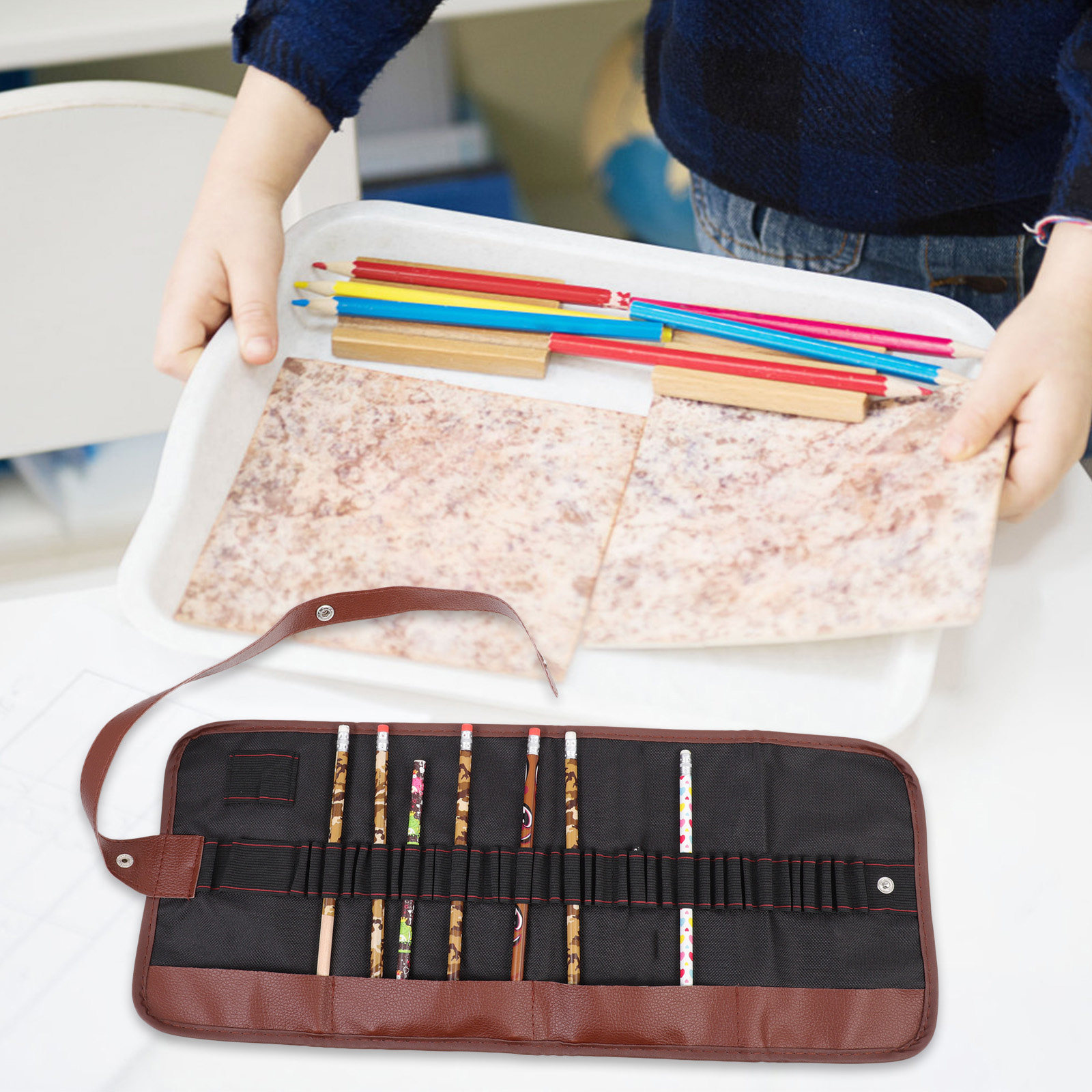 2Pcs Canvas Pencil Wrap Portab - Pen Pouch Roll recension och pris