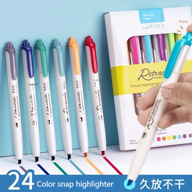 6Colors/set Morandi Retractabl - Highlighter Set Pastel recension och pris