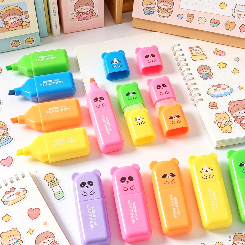 4/6/12 Pcs Kawaii Bear Highlig - Highlighter Set Pastel recension och pris