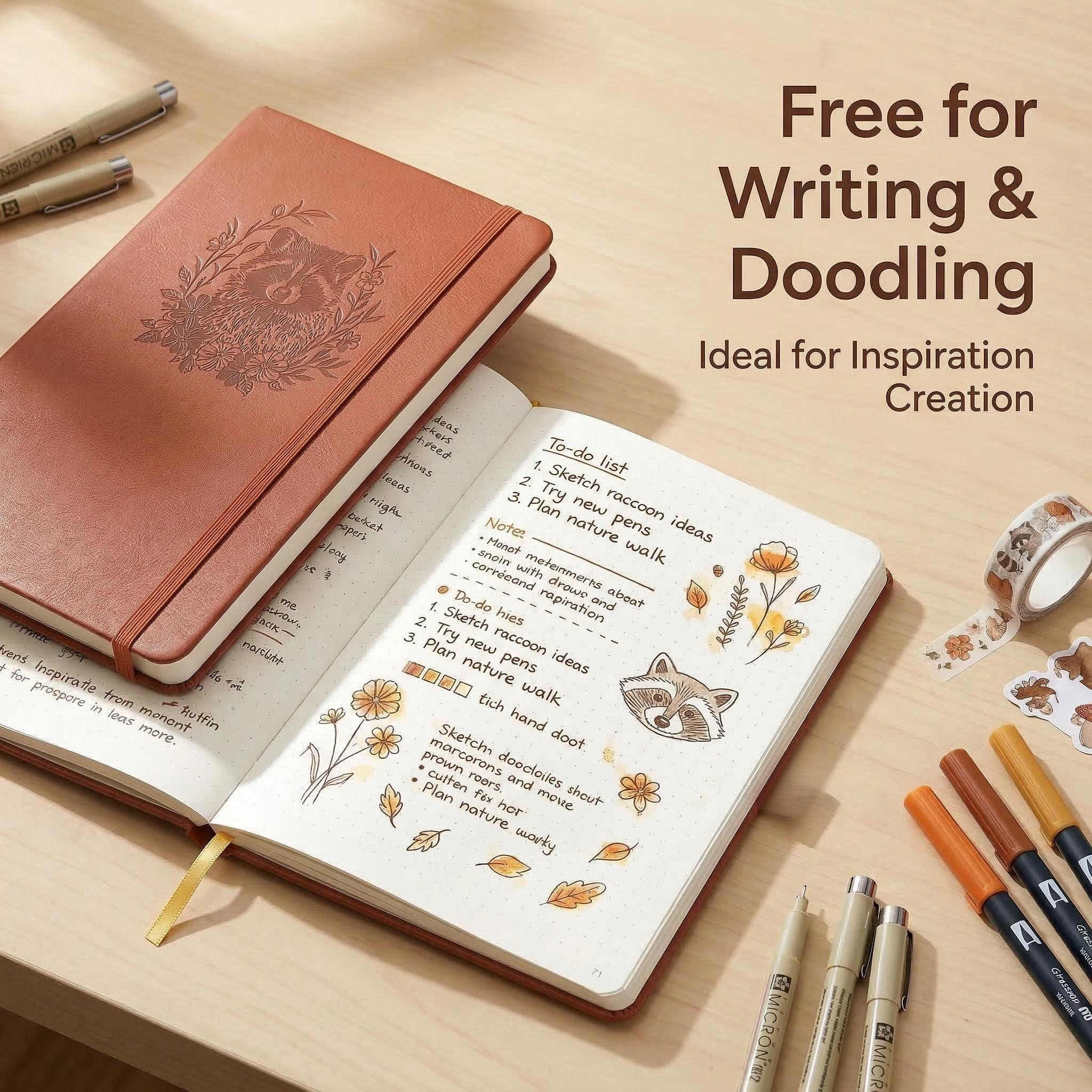 A5 Embossed Raccoon Dot Grid J - Notebook Dotted A5 recension och pris
