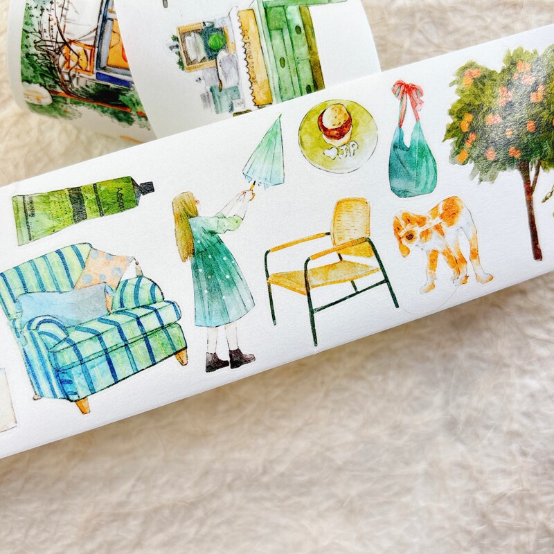 DingDing Studio Vintage Green  - Washi Tape Set recension och pris