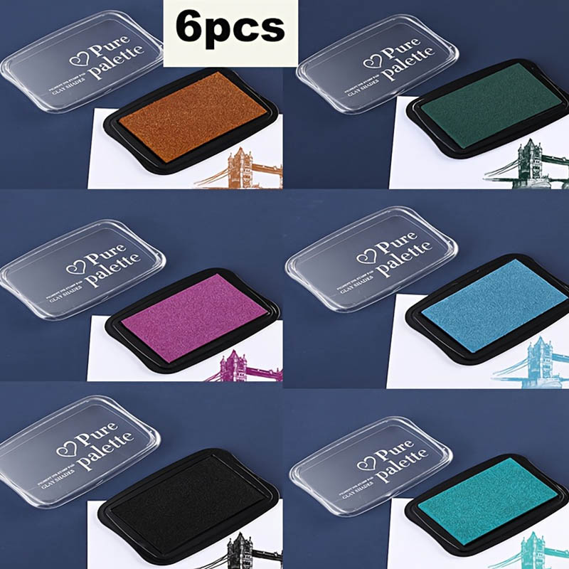6 pieces - Retro solid color s - Self Inking Stamp recension och pris