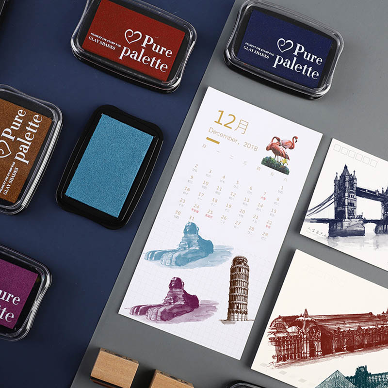 6 pieces - Retro solid color s - Self Inking Stamp recension och pris
