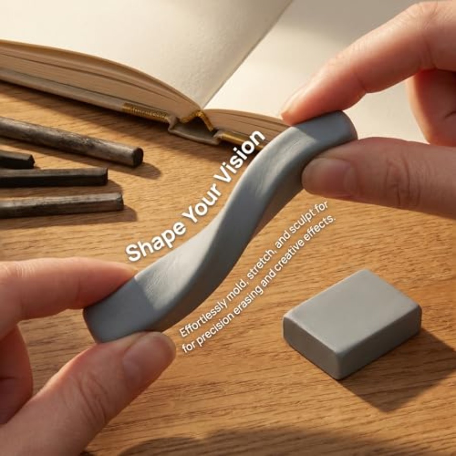 8 Pack Large Grey Kneaded Eras - Rubber Eraser Kneaded recension och pris