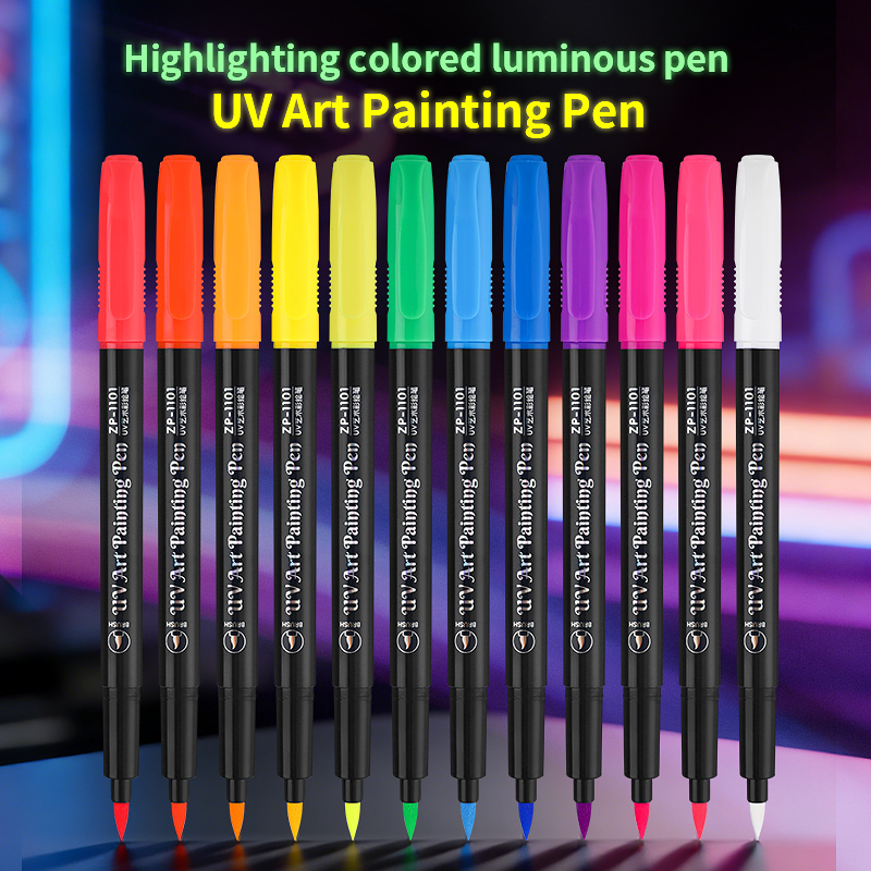 12Pcs UV Glow Paint Markers Se - Highlighter Set Pastel recension och pris
