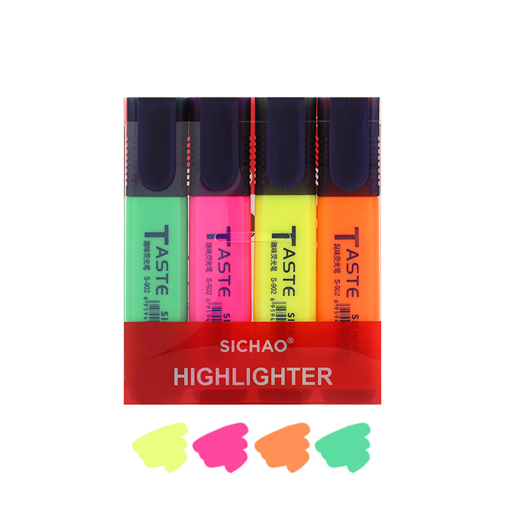 4PCS Fluorescent Highlighter P - Highlighter Set Pastel recension och pris
