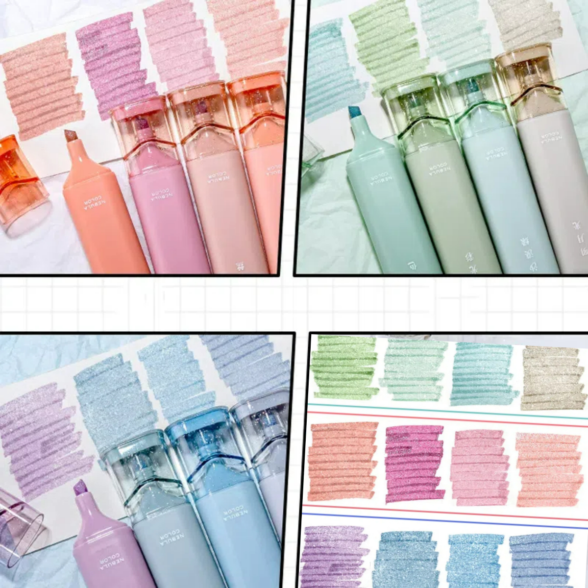 4pcs Glitter Color Shiny Pens  - Highlighter Set Pastel recension och pris