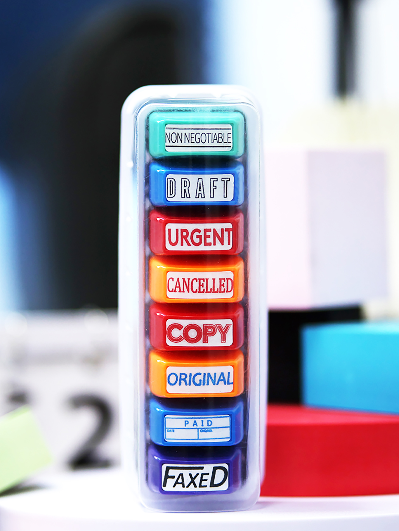 8 Office Stamp set Information - Self Inking Stamp recension och pris