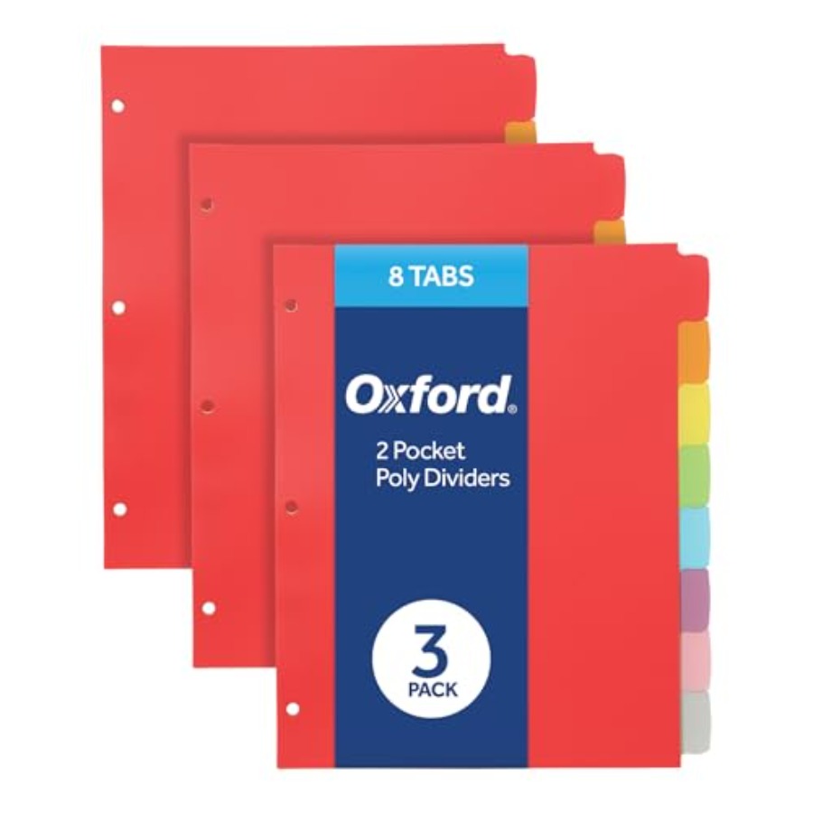Poly Binder Dividers, 3 Hole P - Binding Comb Plastic recension och pris
