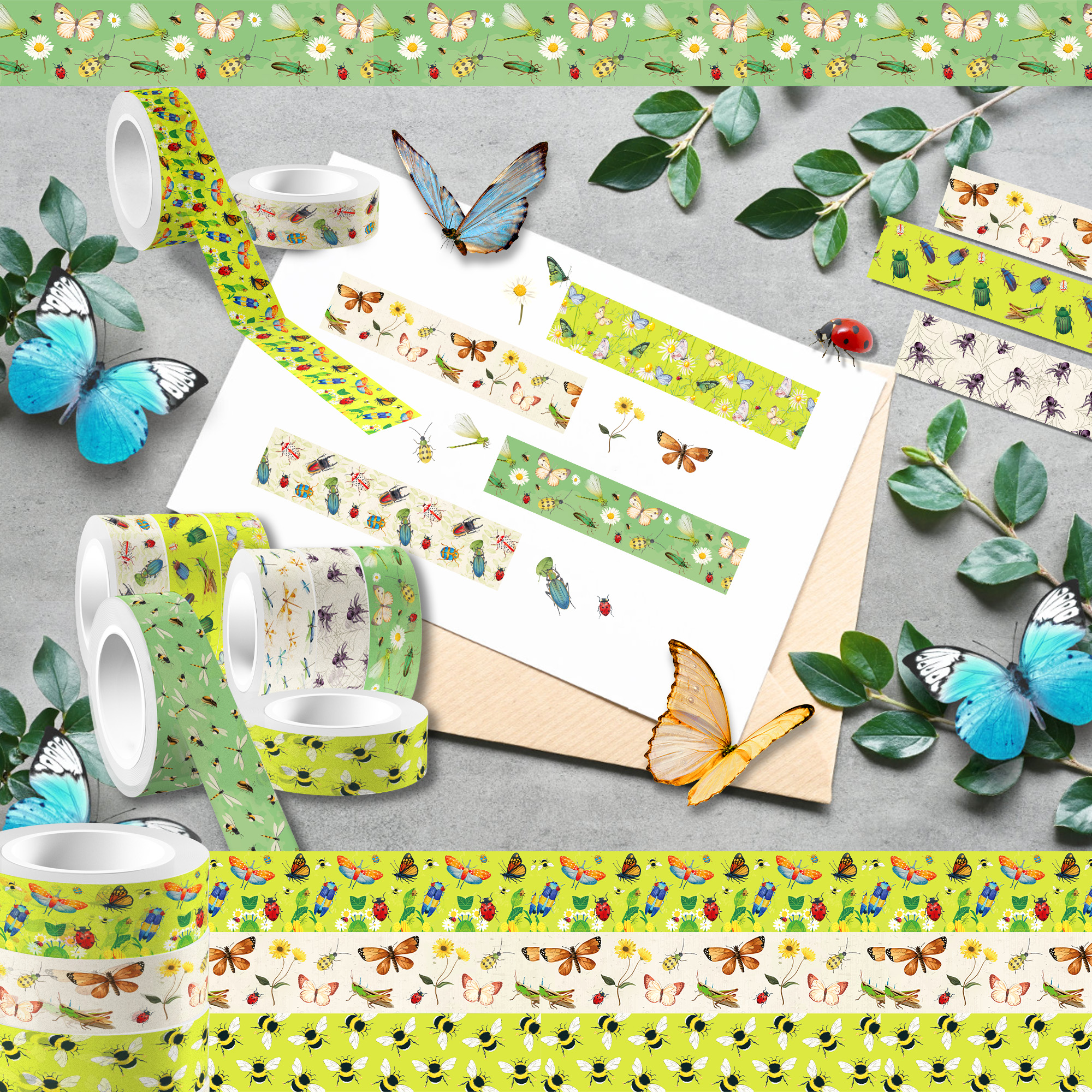12 Rolls Cartoon Insect Bee Bu - Washi Tape Set recension och pris